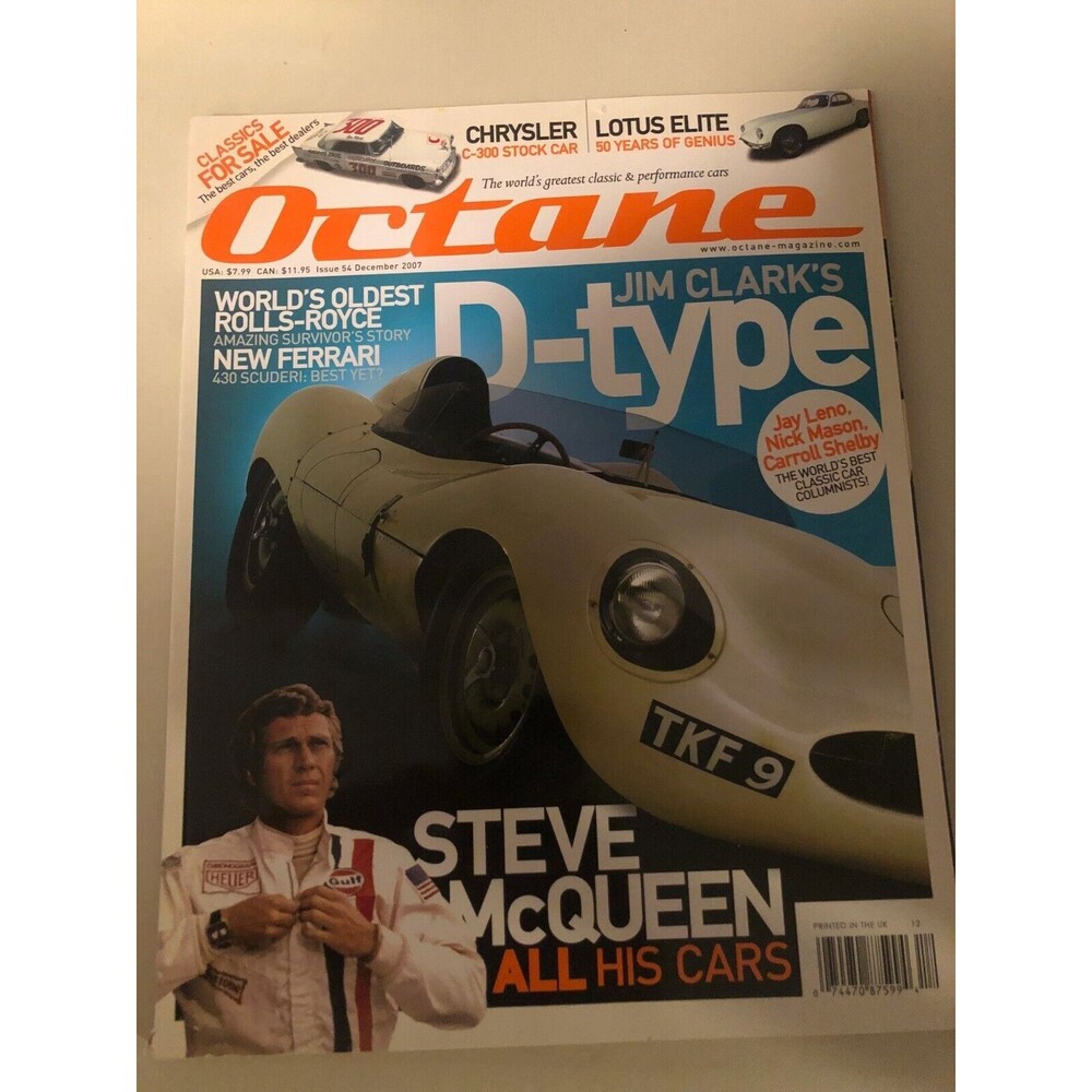 Octane Magazine Steve McQueen Cover December 2007 Issue 54 UK Edition Collector